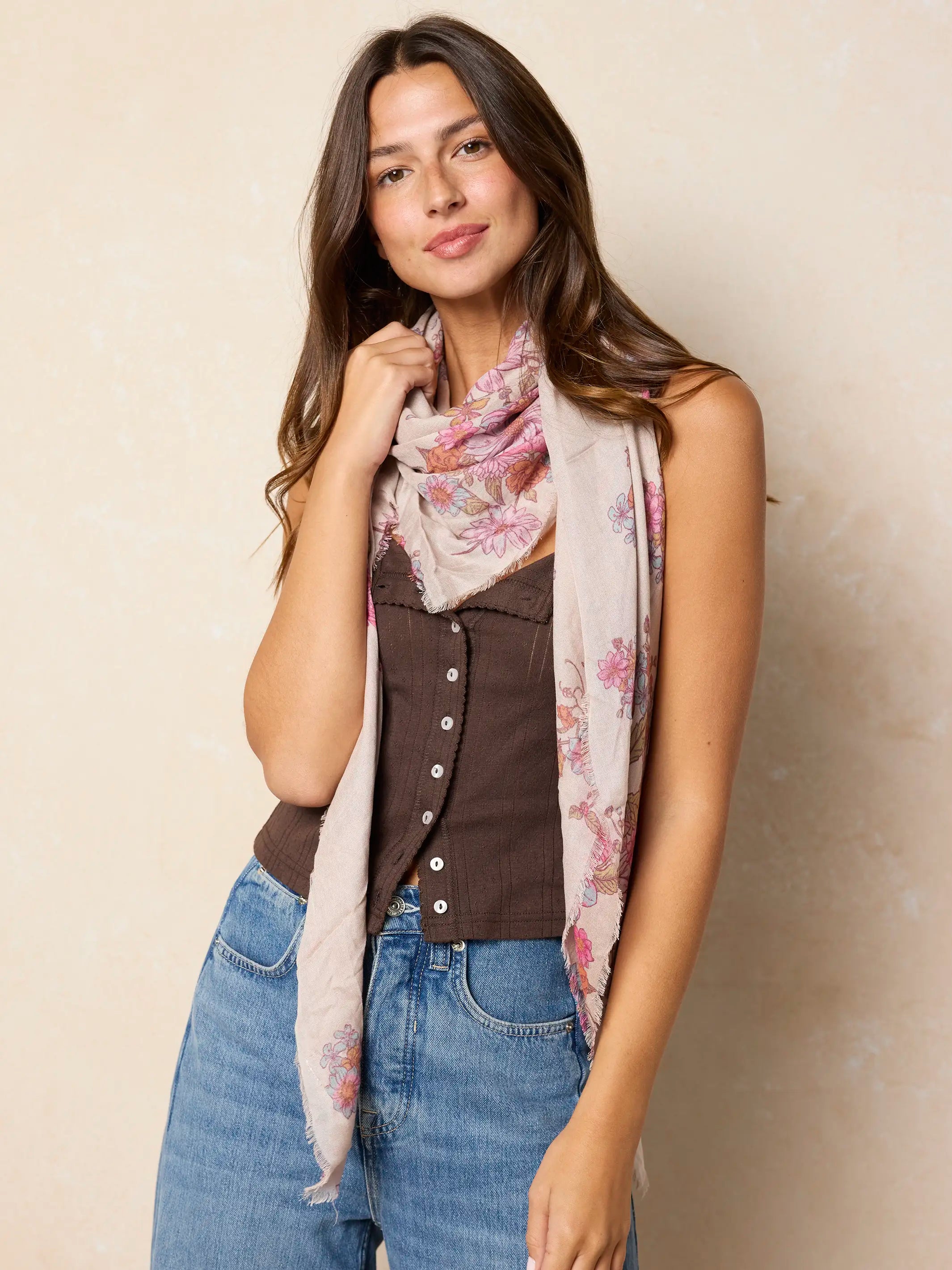 Convertible Scarf - English Garden Cream