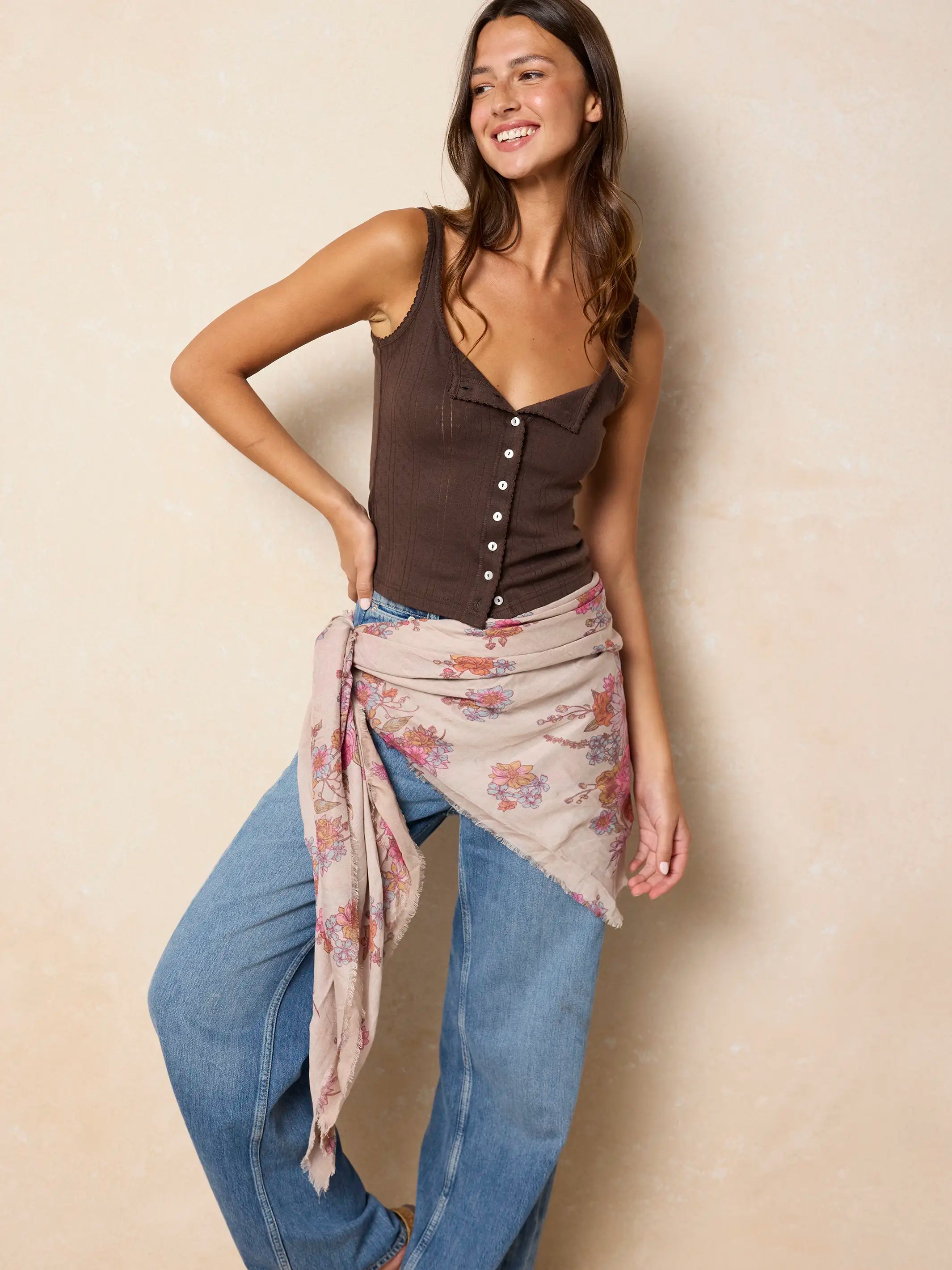 Convertible Scarf - English Garden Cream