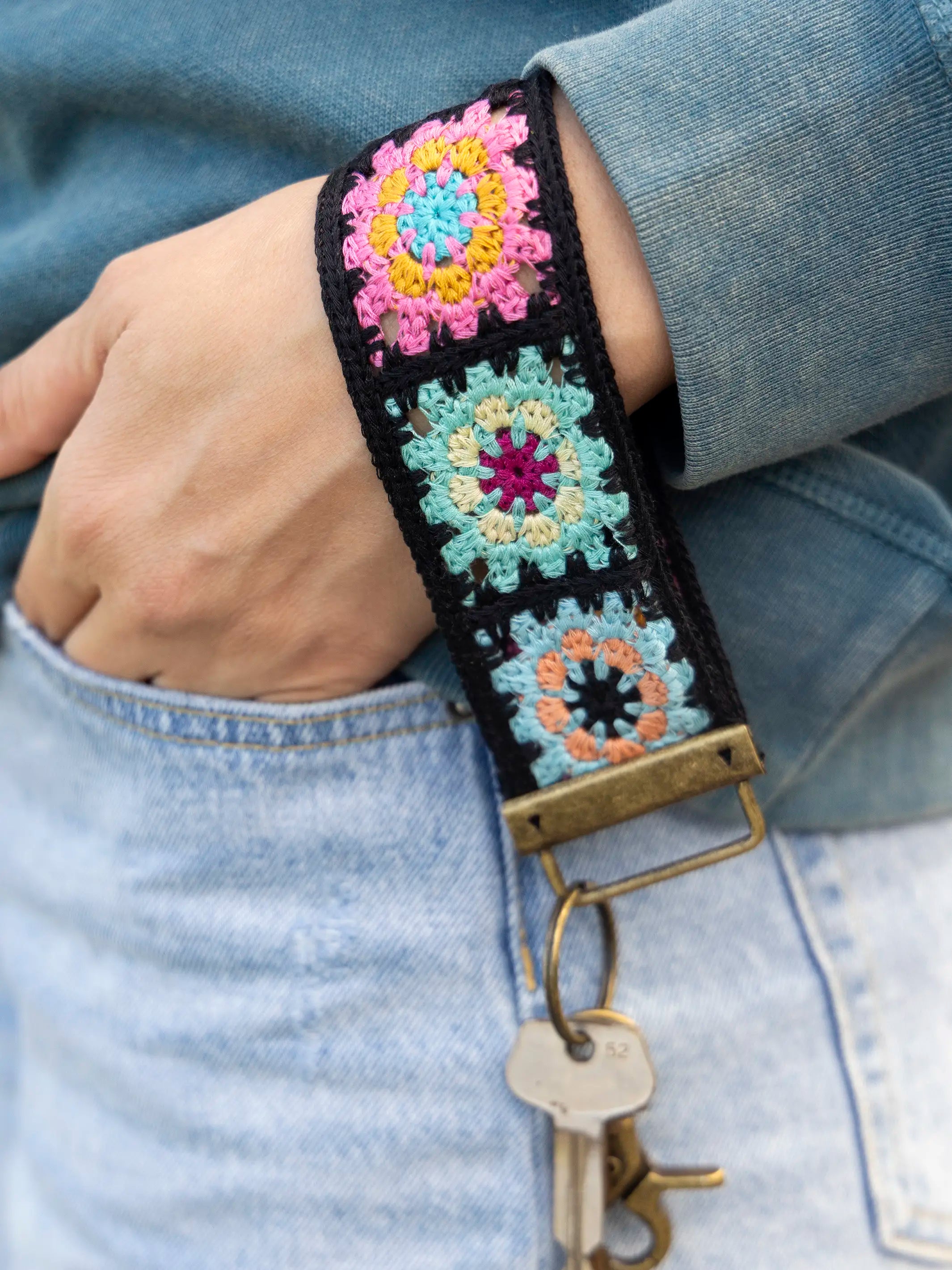 Crochet Key Fob - Black
