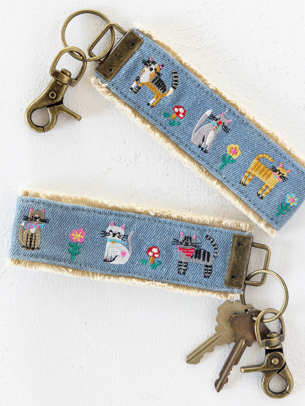 Embroidered Key Chain - Cats