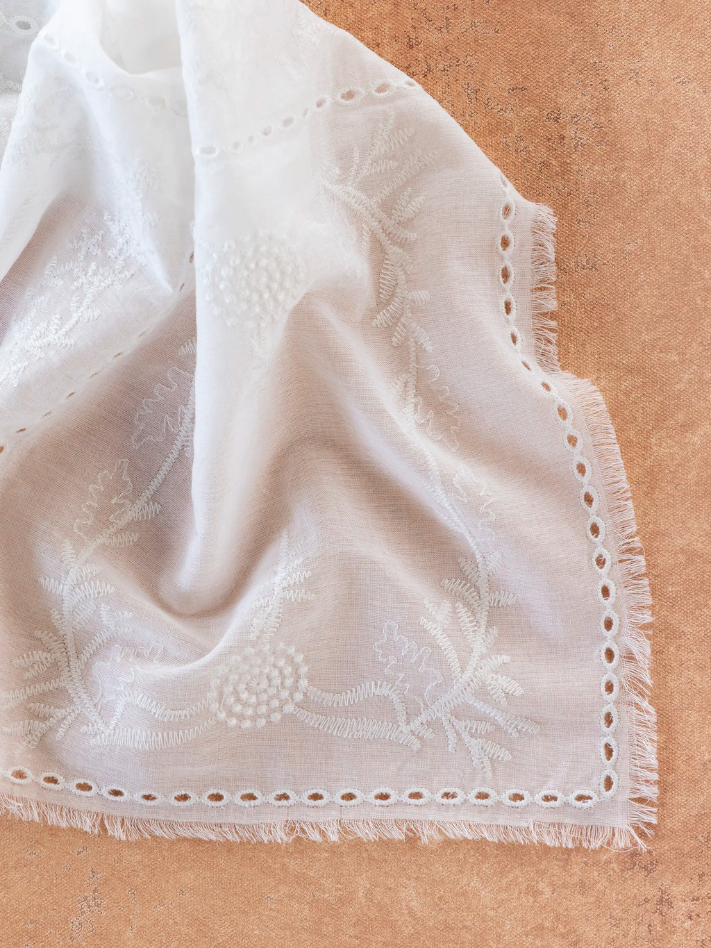Cotton Eyelet Bandana - White