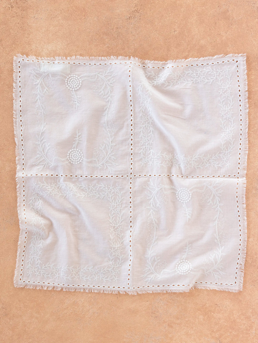 Cotton Eyelet Bandana - White