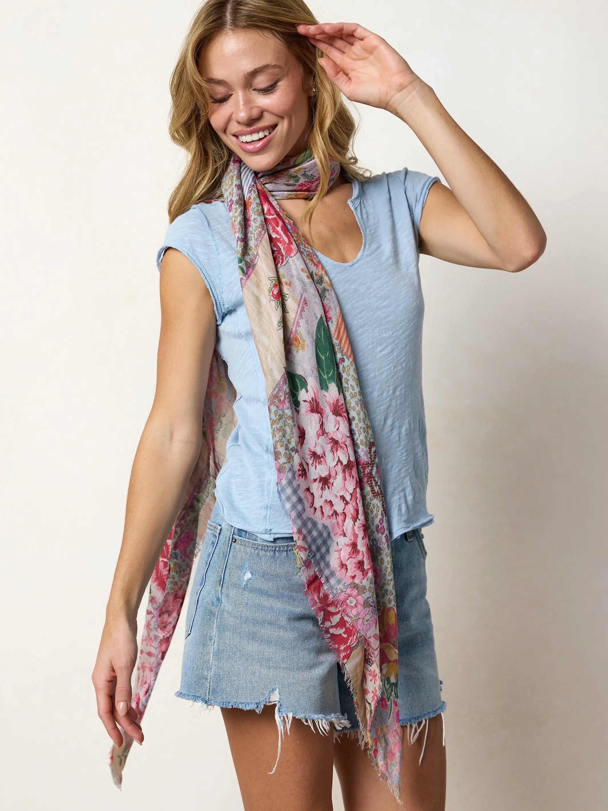 Convertible Scarf -  Pink Vintage Treasure