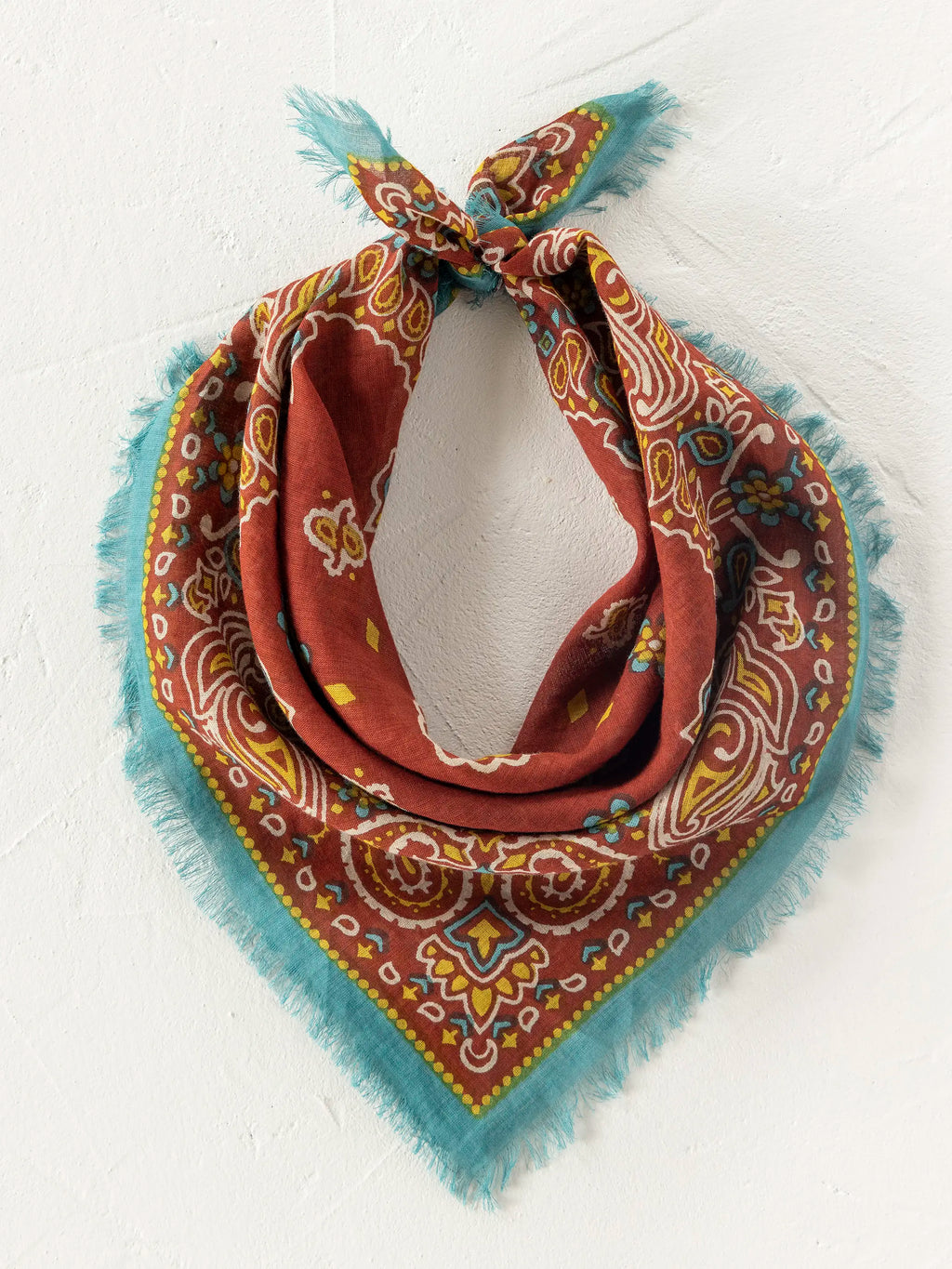 Printed Cotton Bandana - Classic Brick Red