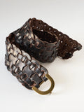 Chain Leather Belt - Brown