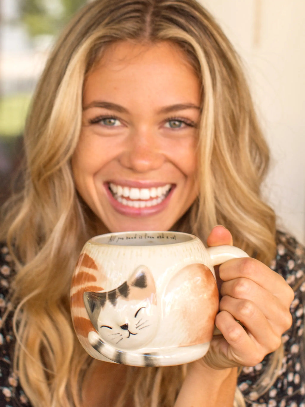 Folk Art Coffee Mug - Cat
