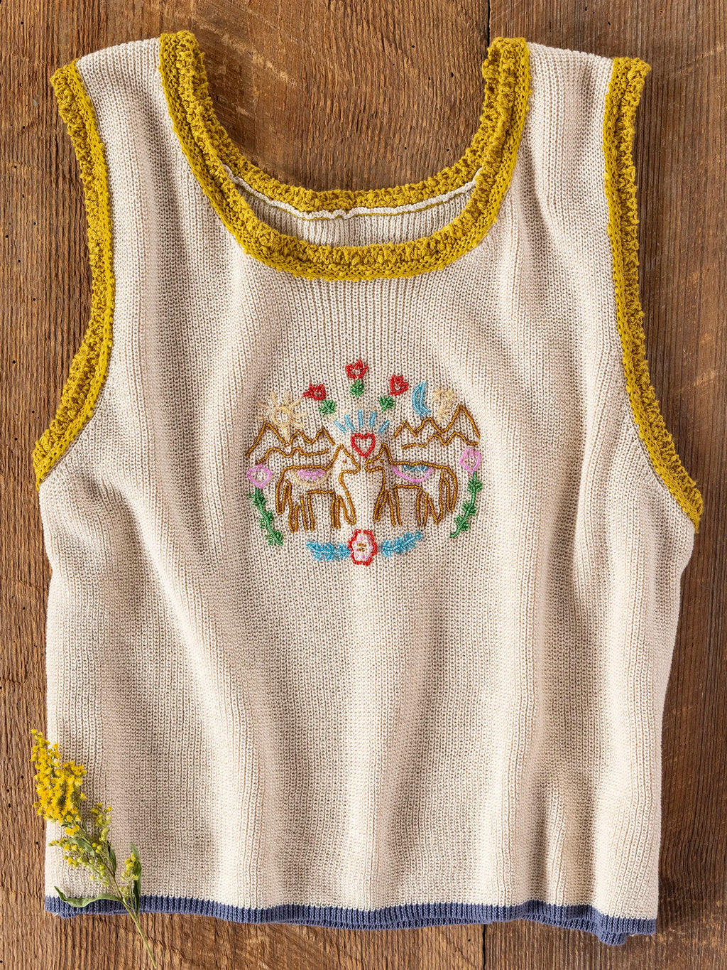 Beaded Sweater Tank - Horses