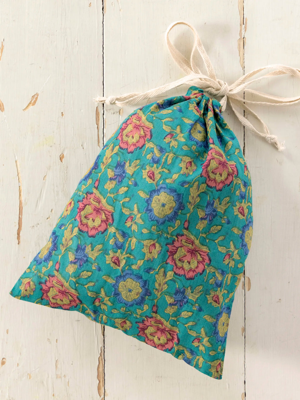 Cotton Skirt-In-A-Bag - Peony Border Teal