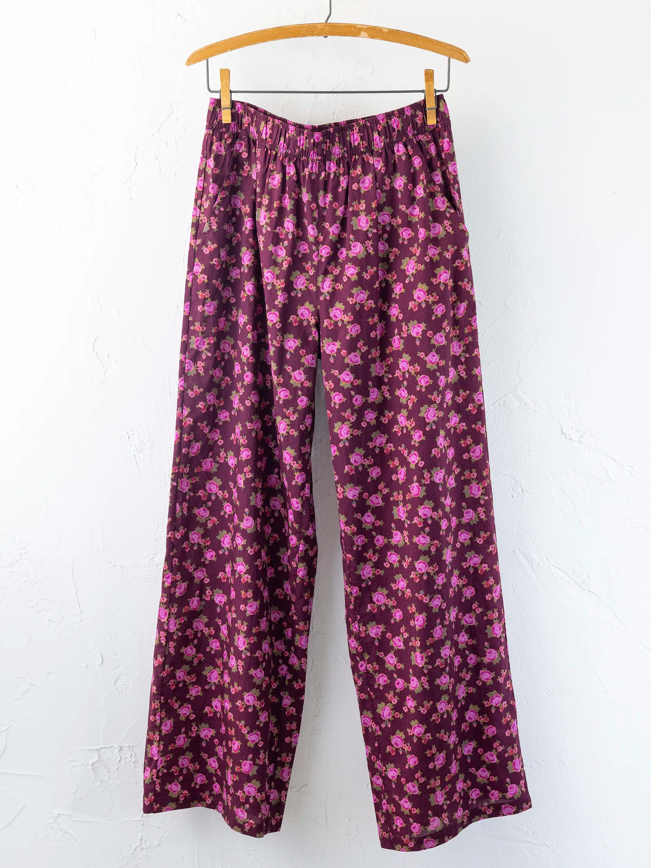 Mix & Match Cotton Pajama Pants - Porto Ditsy Merlot