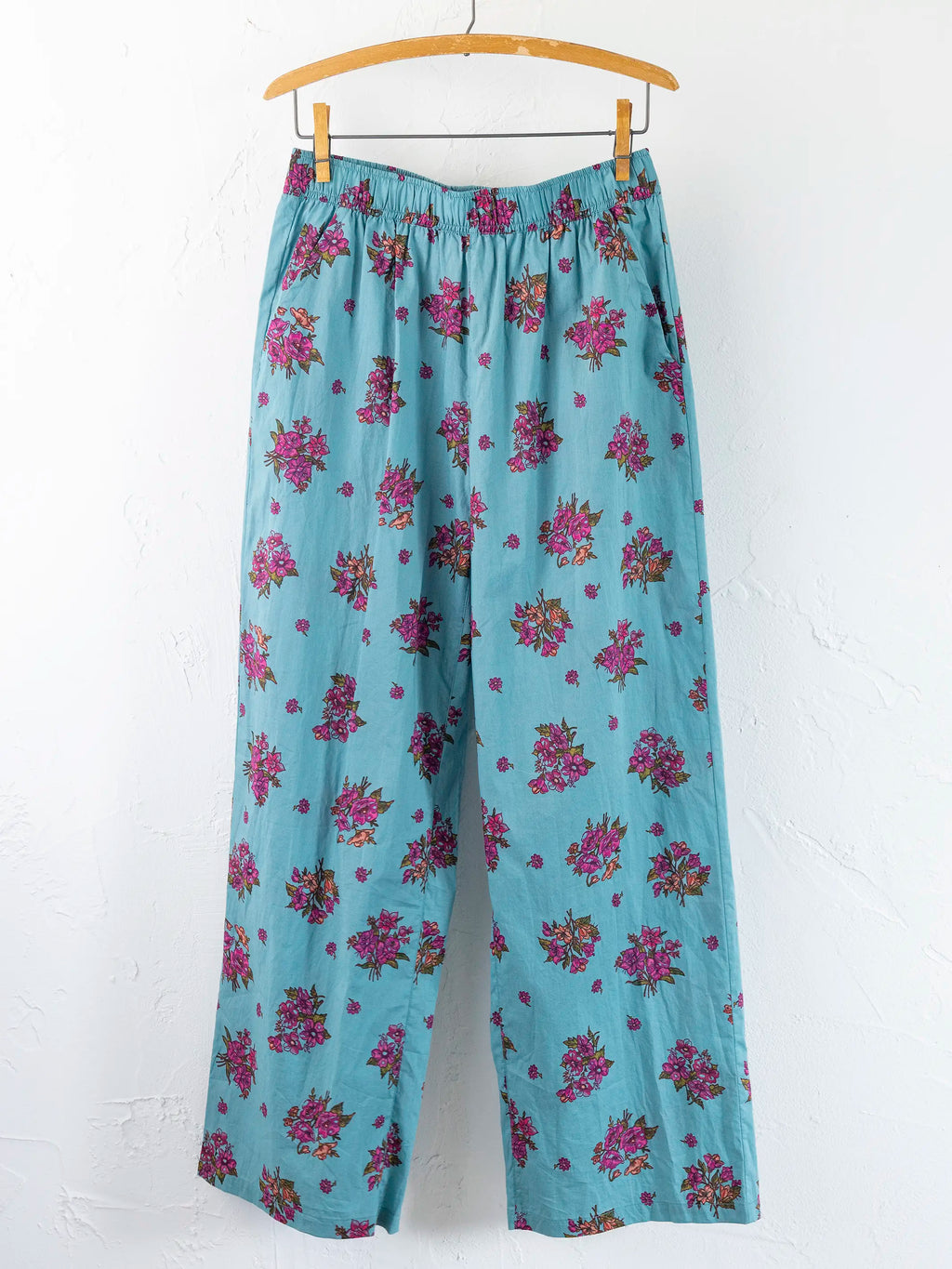Mix & Match Cotton Pajama Pants - Flower Picking Teal