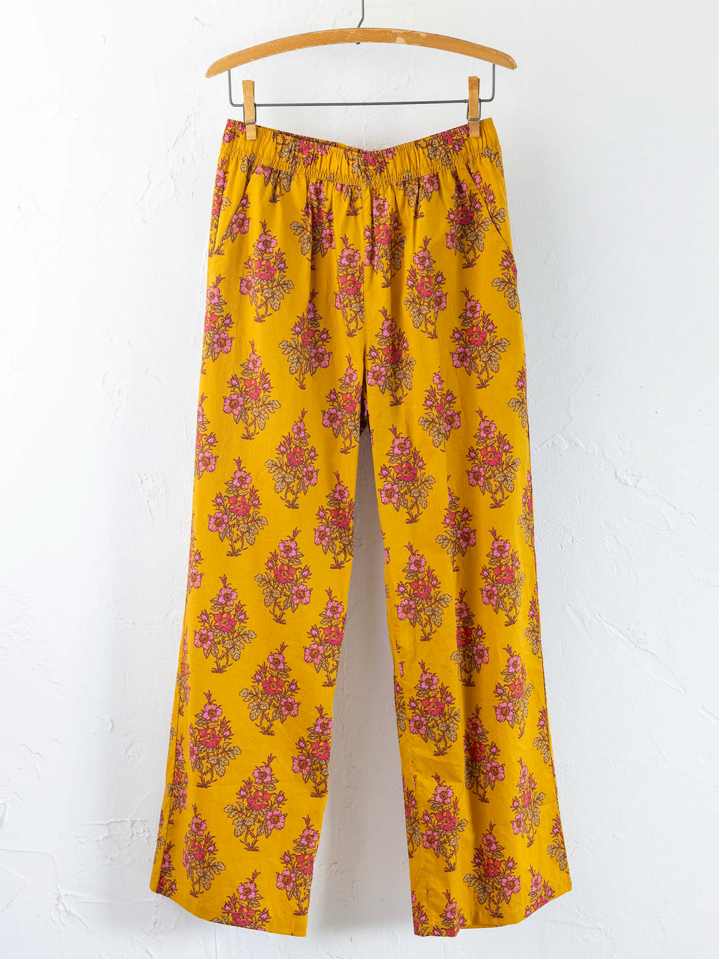 Mix & Match Cotton Pajama Pants - Garden Block Stamp Gold