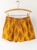 Mix & Match Cotton Pajama Shorts - Garden Block Stamp Gold