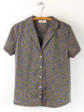 Mix & Match Cotton Short Sleeve Pajama Top - Mari Ditsy Navy