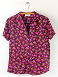 Mix & Match Cotton Short Sleeve Pajama Top - Porto Ditsy Merlot