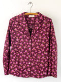 Mix & Match Cotton Long Sleeve Pajama Top - Porto Ditsy Merlot