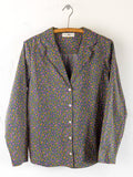 Mix & Match Cotton Long Sleeve Pajama Top - Mari Ditsy Navy