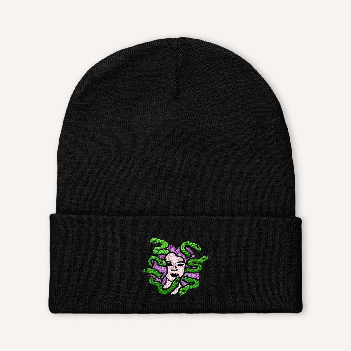 Medusa Embroidered Beanie Hat