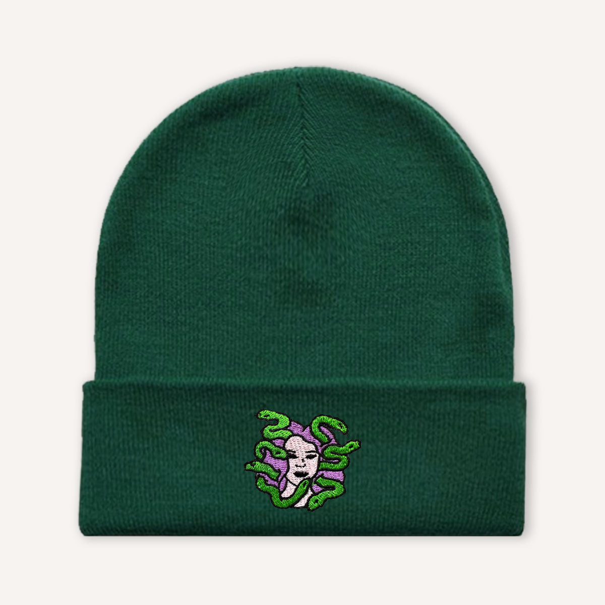 Medusa Embroidered Beanie Hat
