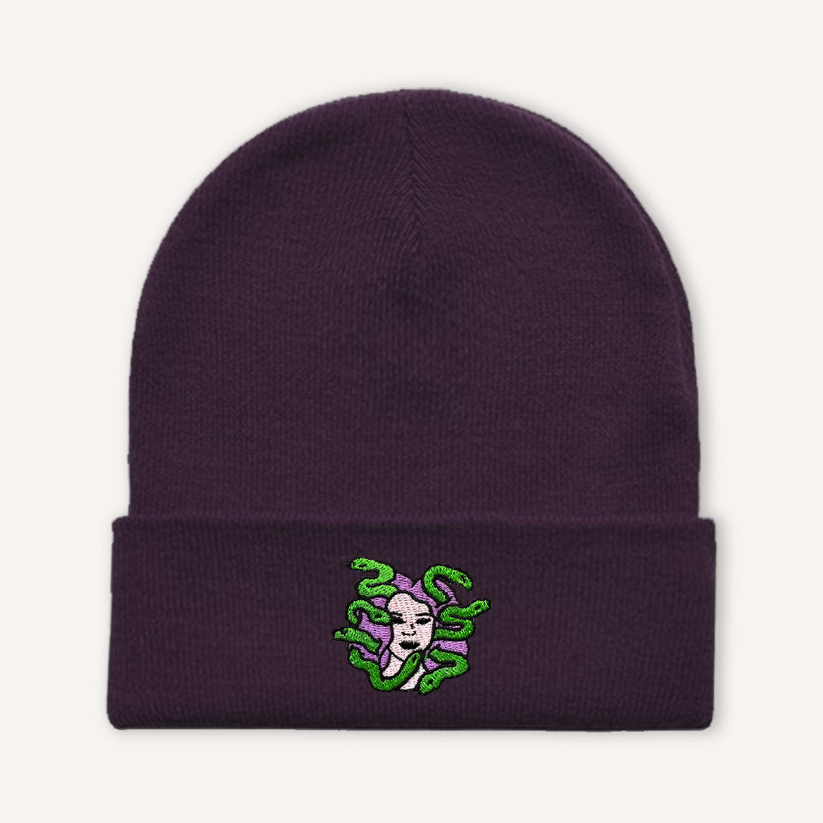 Medusa Embroidered Beanie Hat