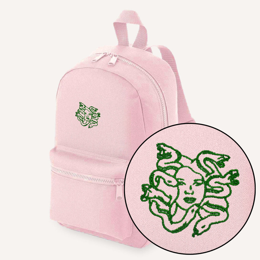 Medusa Embroidered Mini Backpack