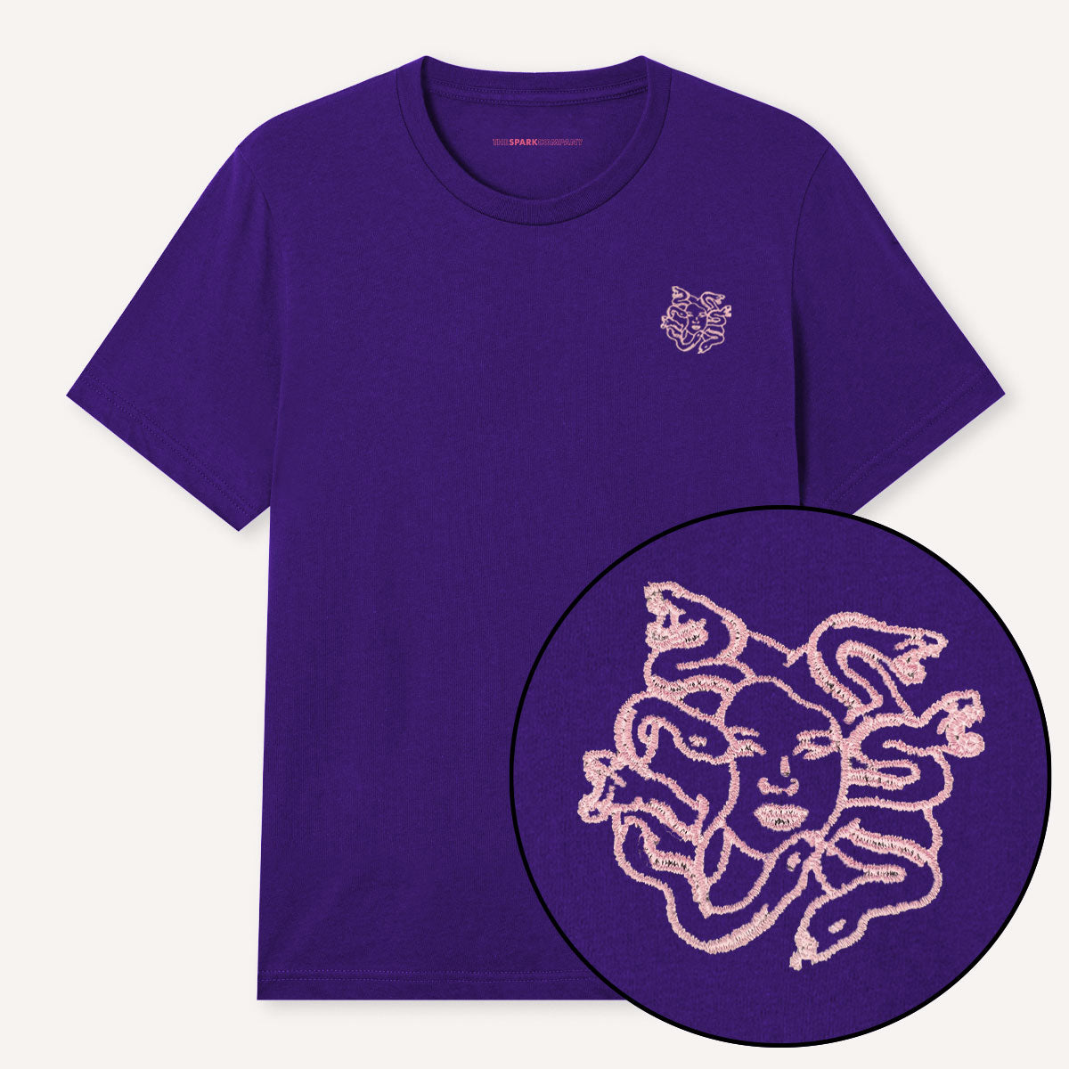Medusa Embroidery Detail T-Shirt