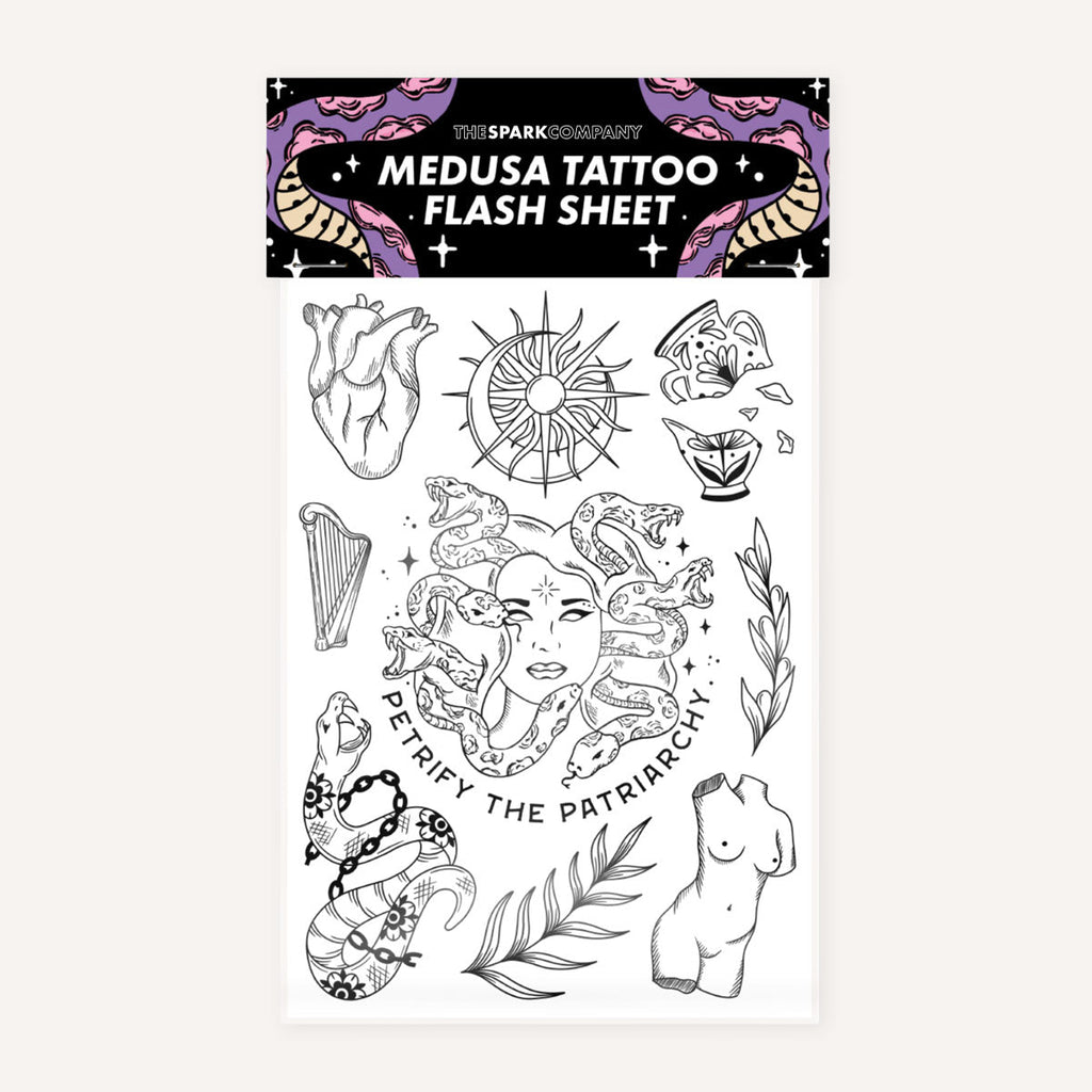 Medusa Tattoo Transfer Sheet