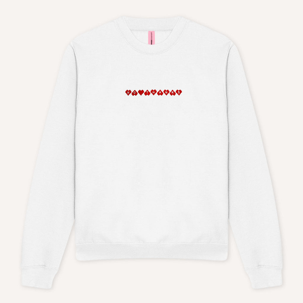 No Thanks Embroidered Sweatshirt