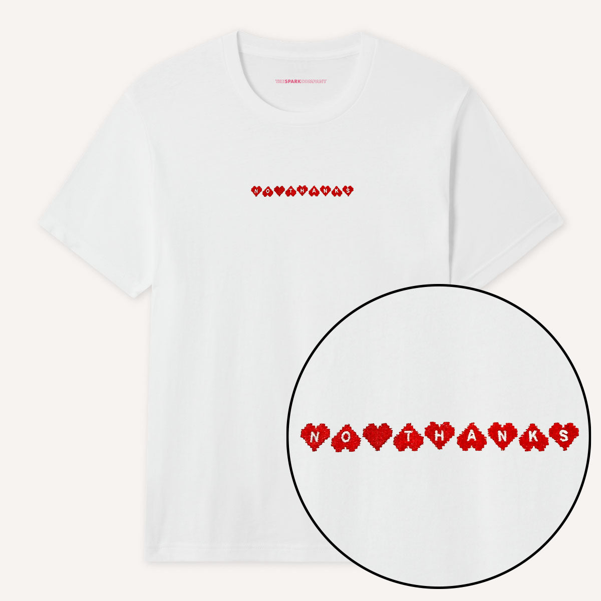 No Thanks Embroidered T-Shirt