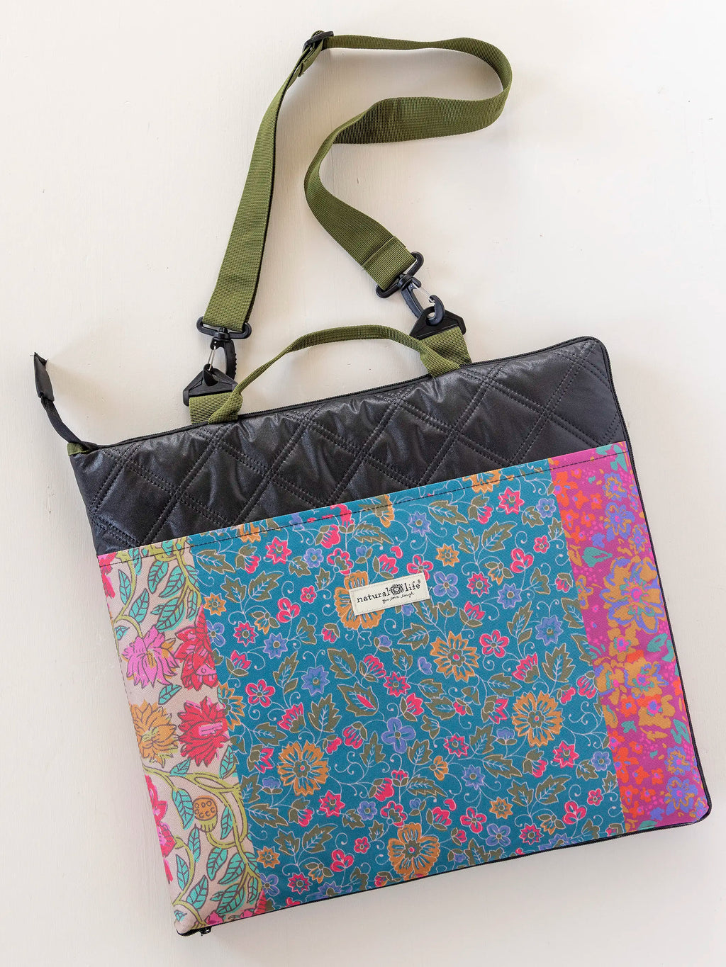 Picnic Blanket Tote - Bright Patchwork Zinnias