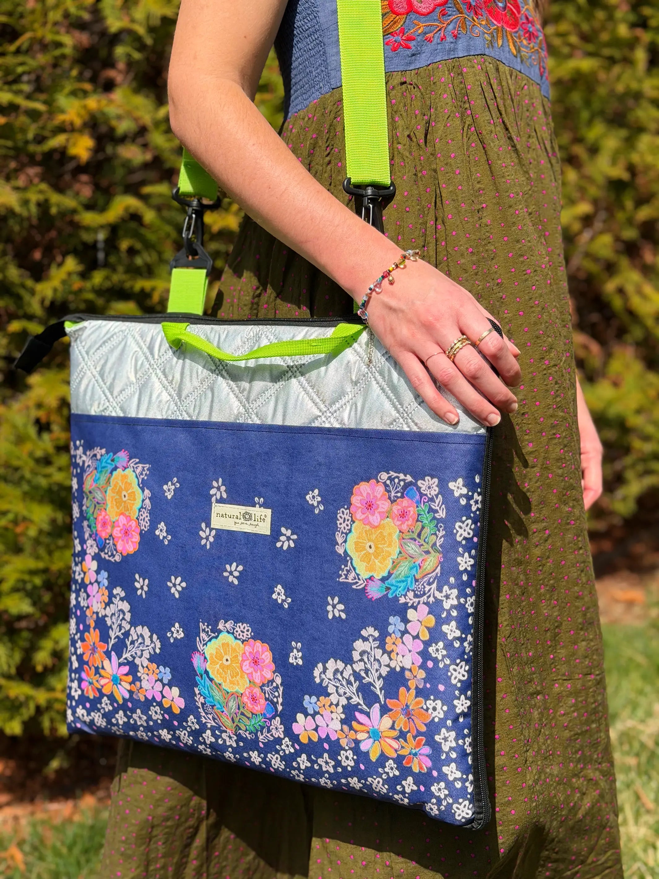 Picnic Blanket Tote - Tropic Bandana Navy