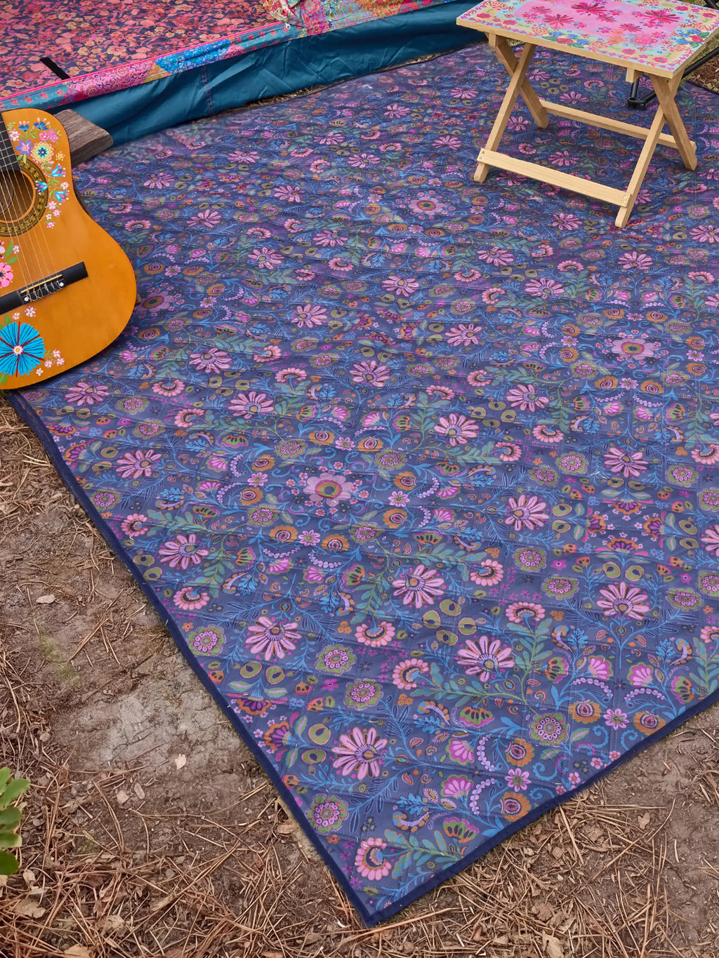 Wanderlust Camping Mat - Charcoal Mandala