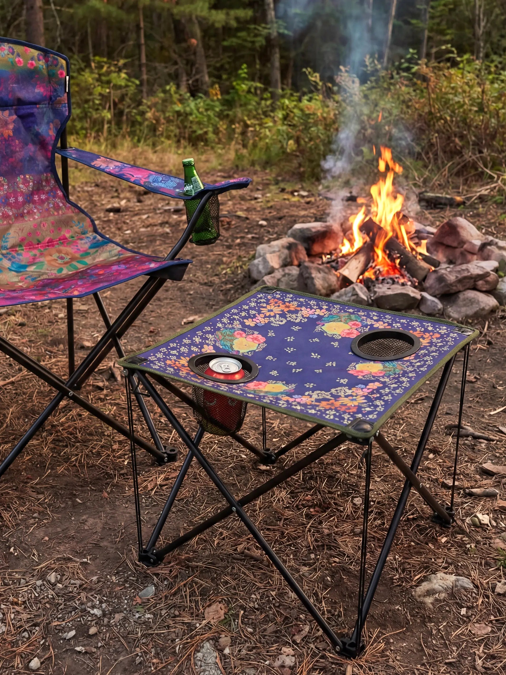 Happy Camp Table - Indigo Floral