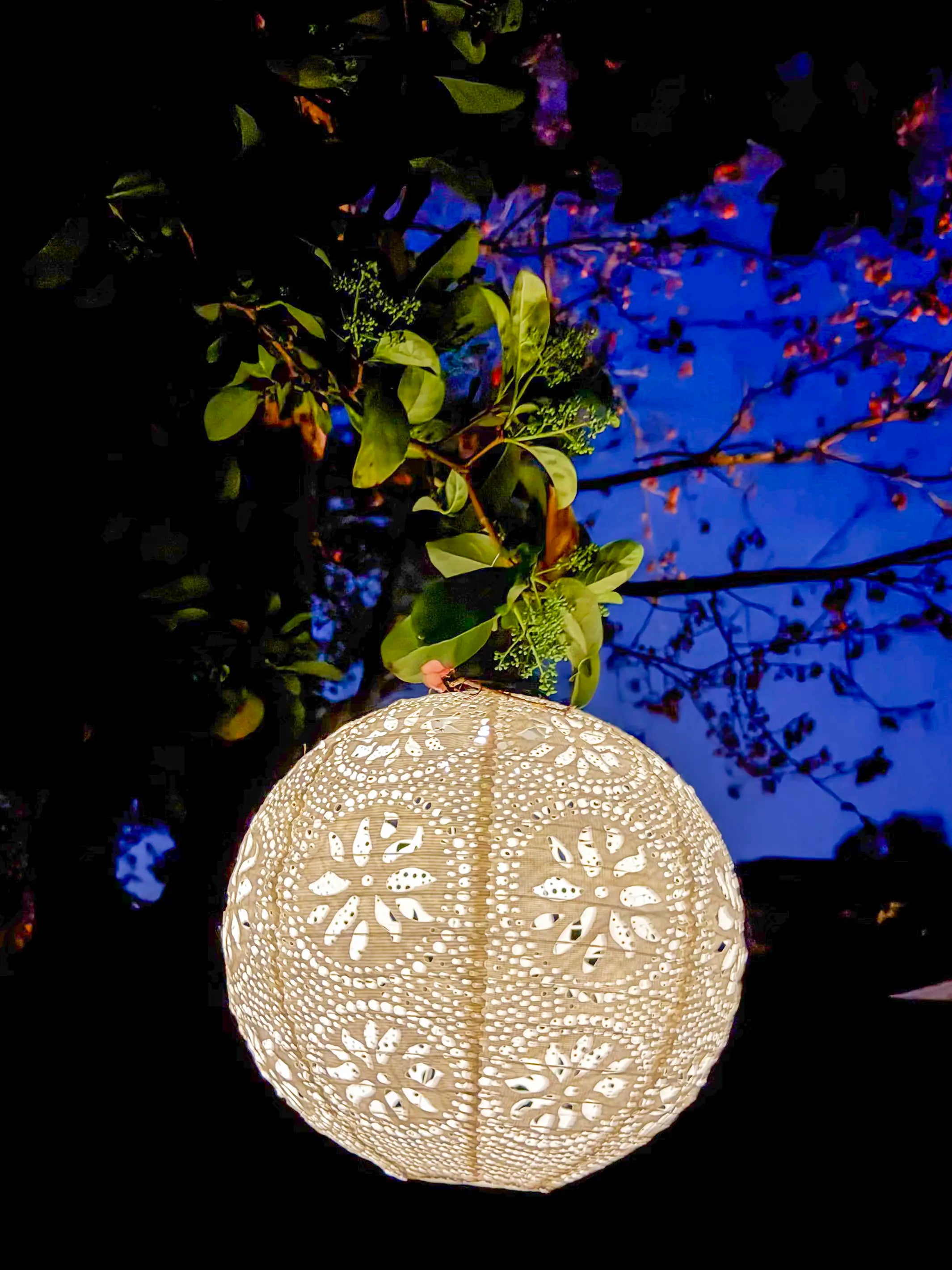 Boho Lace Solar Lantern - Large Round
