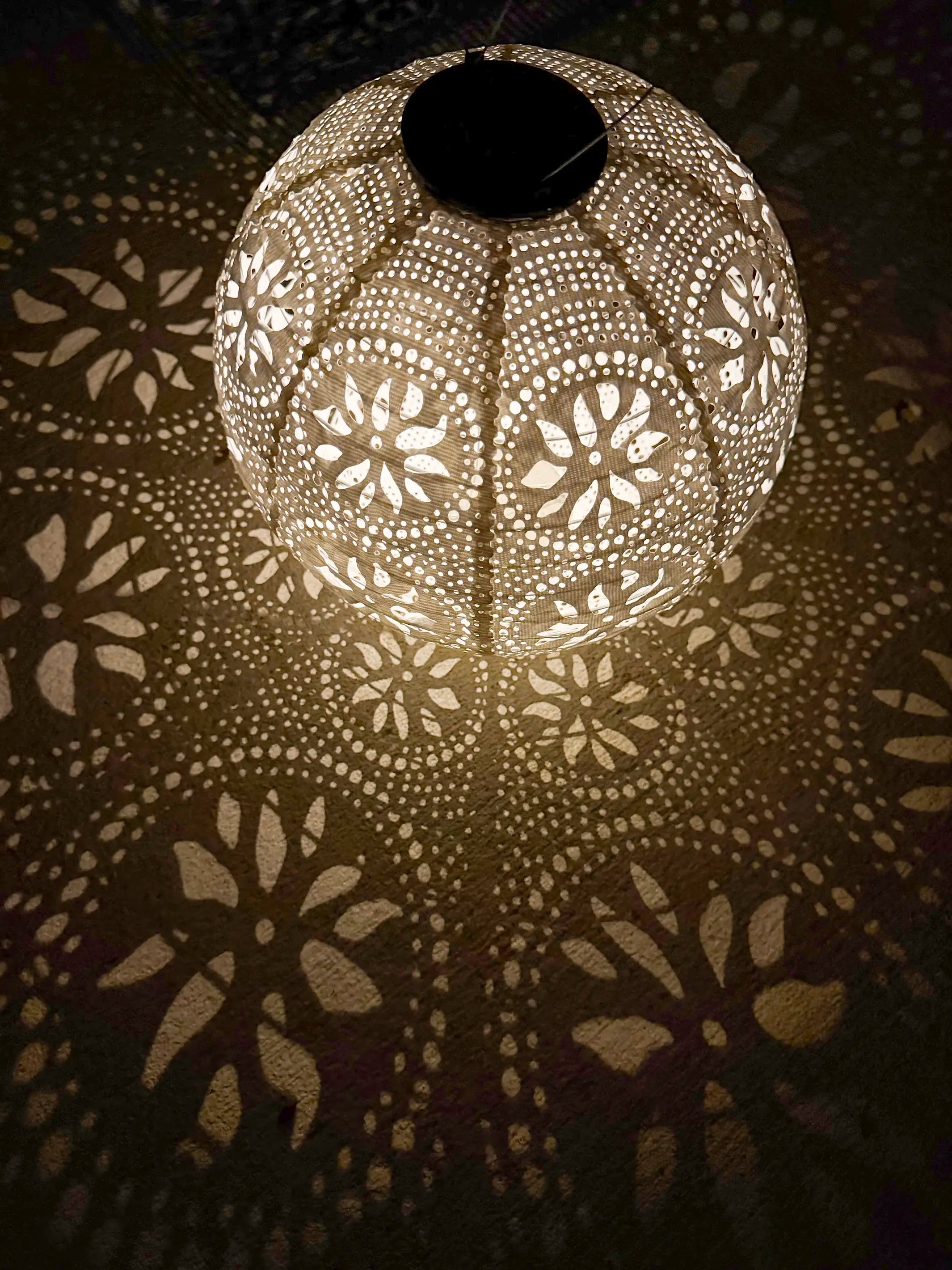 Boho Lace Solar Lantern - Large Round