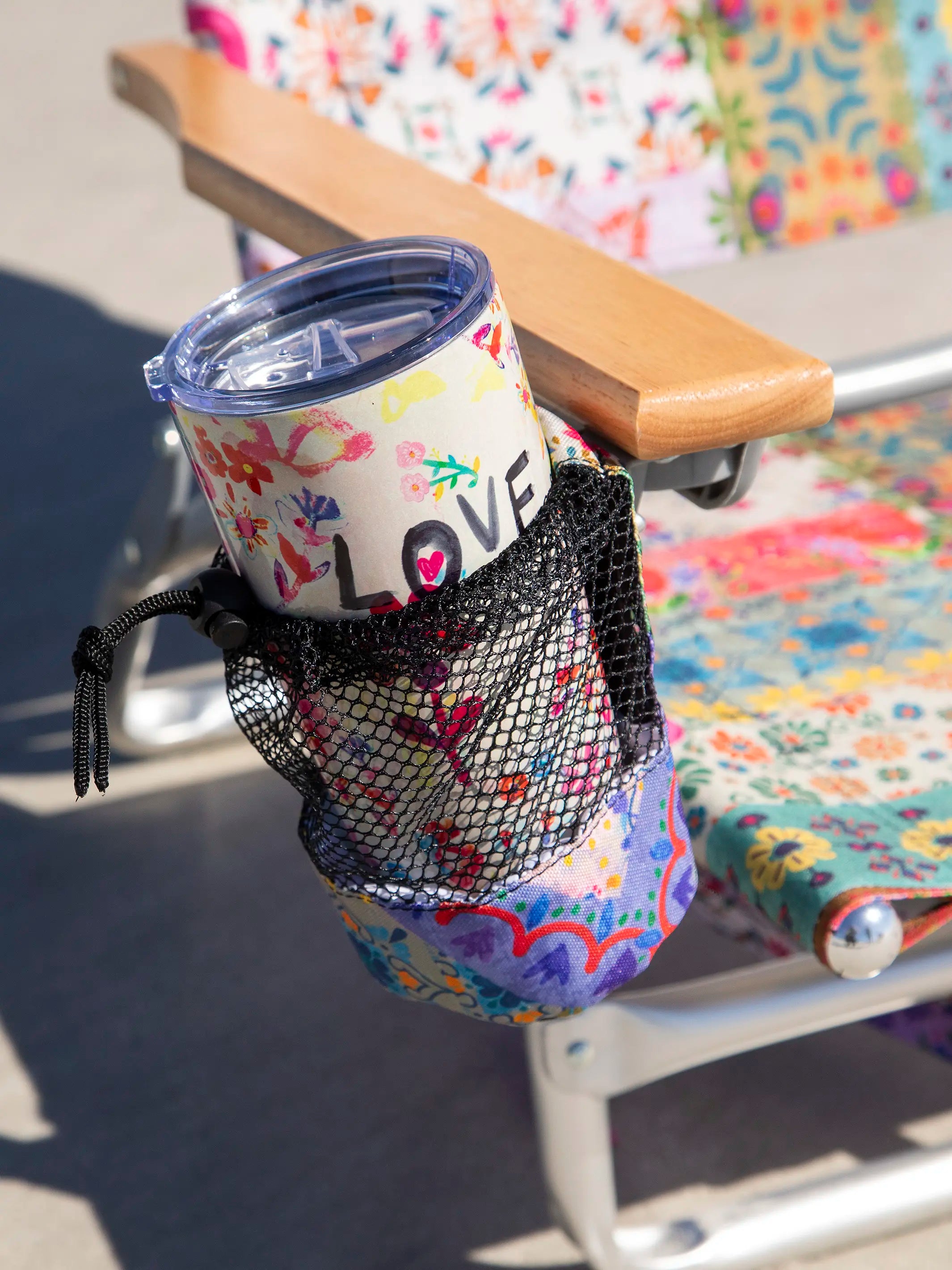 Backpack Beach Chair - Folk Flower Patchwork