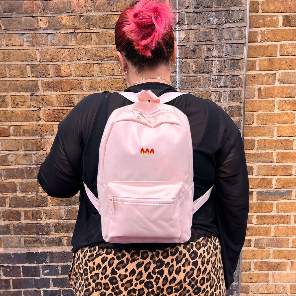On Fire Embroidered Mini Backpack