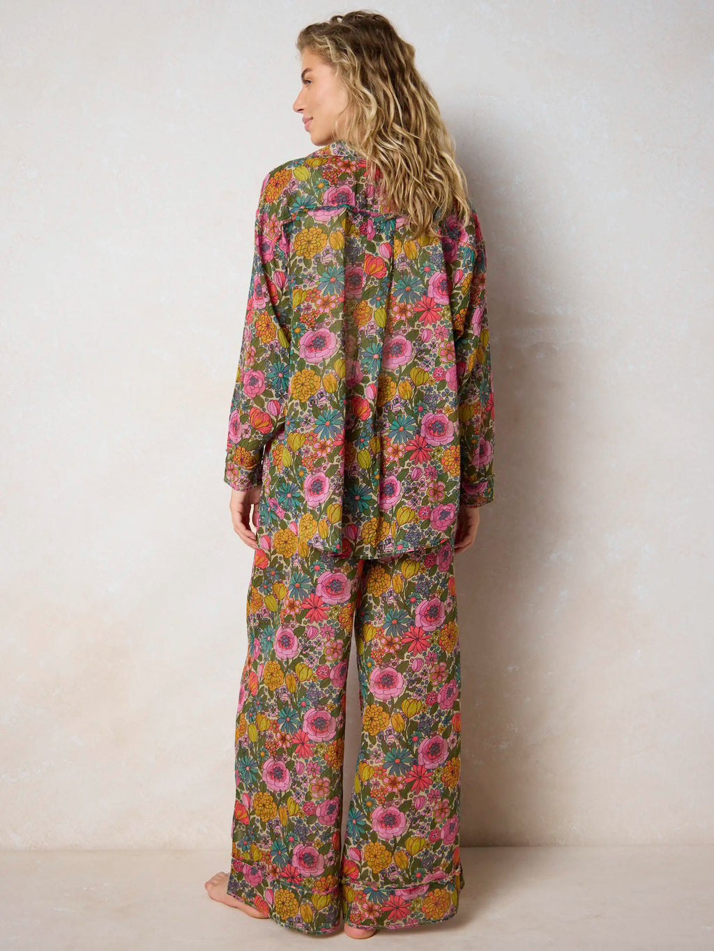 Dreamy Cotton Pajama Set - Drawn Garden Multi