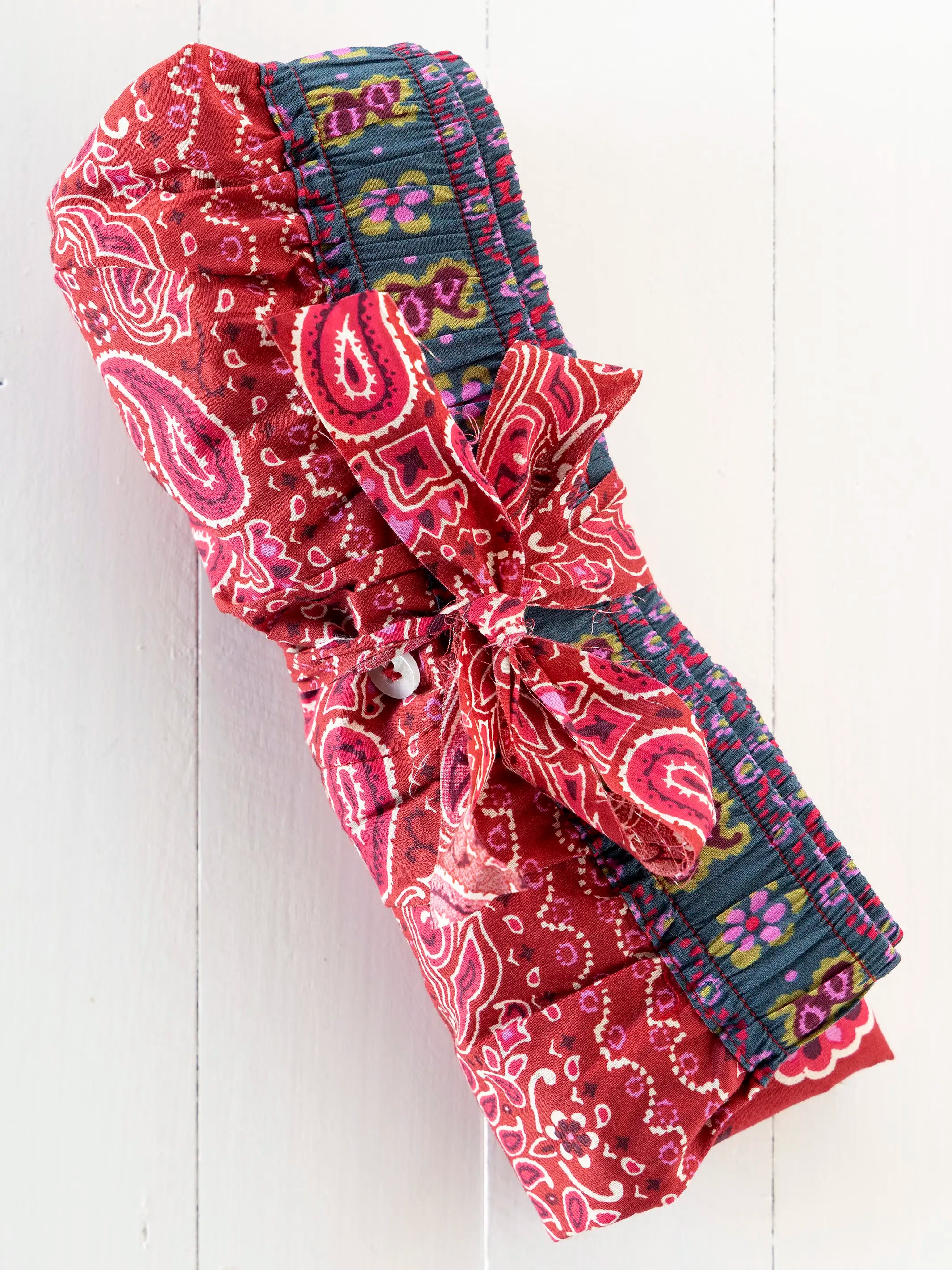 Dream On Cotton Boxer Shorts - Brimfield Bandana Ruby