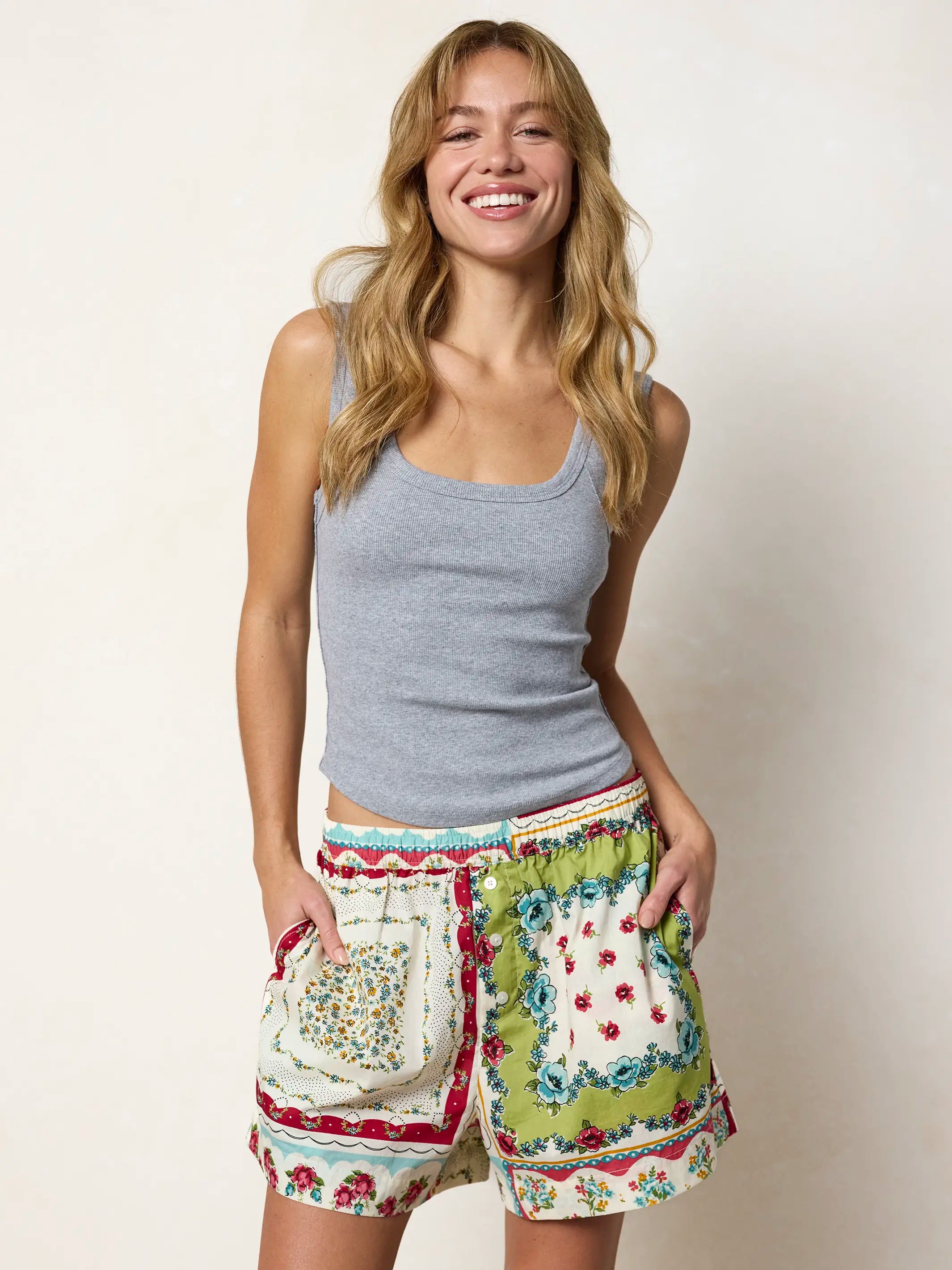 Dream On Cotton Boxer Shorts - Pink Handkerchief