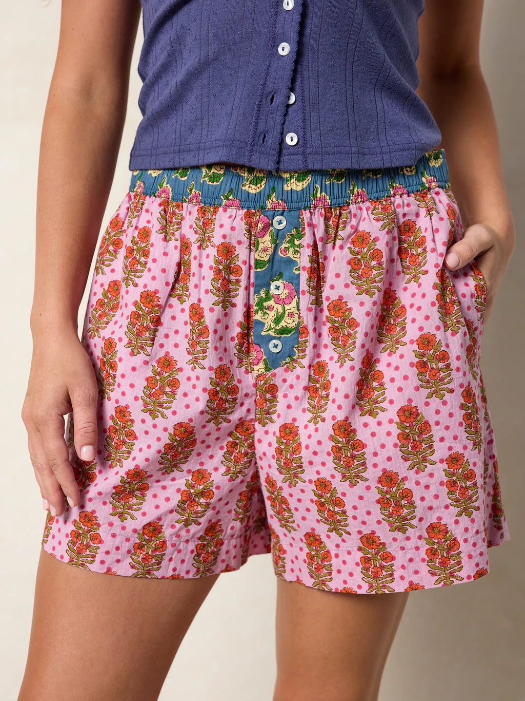 Dream On Cotton Boxer Shorts - Pink Polka Dot
