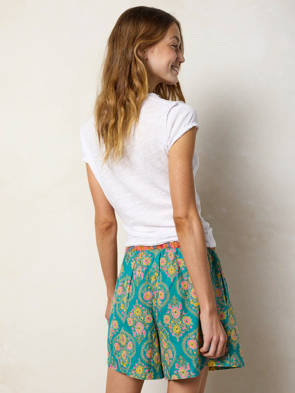 Dream On Cotton Boxer Shorts - Teal Willow Medallion