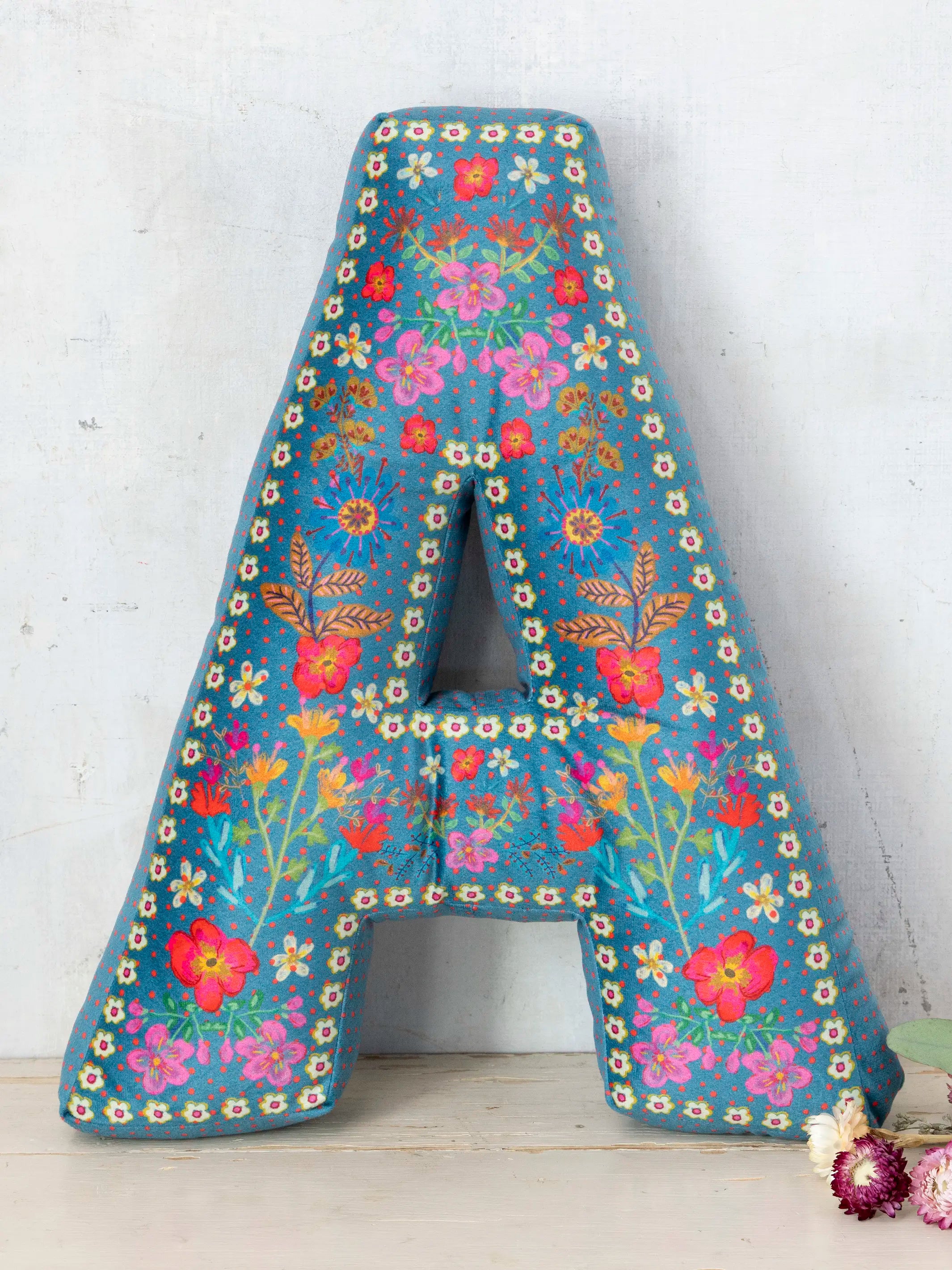 Velvet Initial Pillow - A
