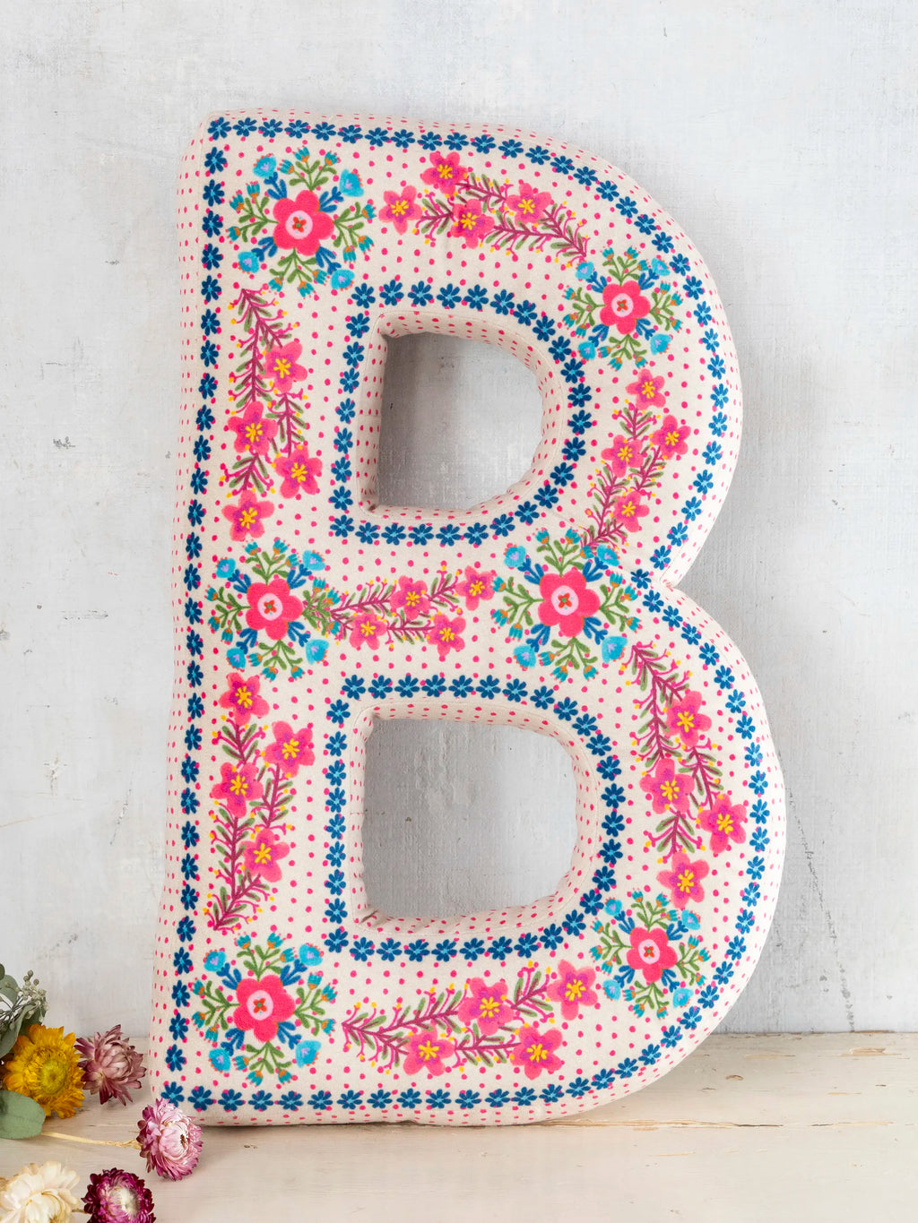 Velvet Initial Pillow - B