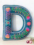 Velvet Initial Pillow - D