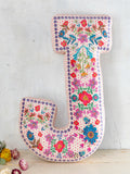 Velvet Initial Pillow - J