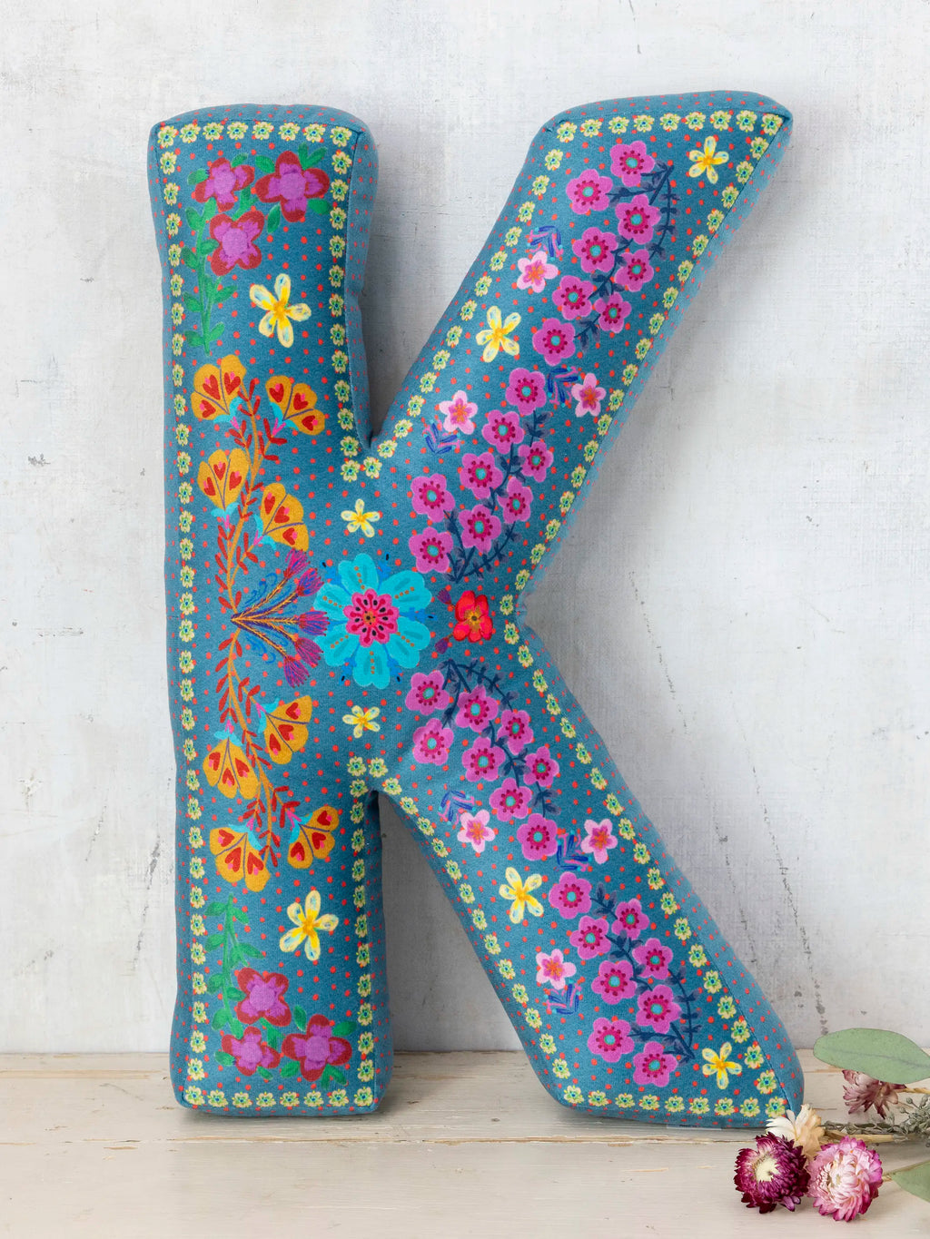 Velvet Initial Pillow - K