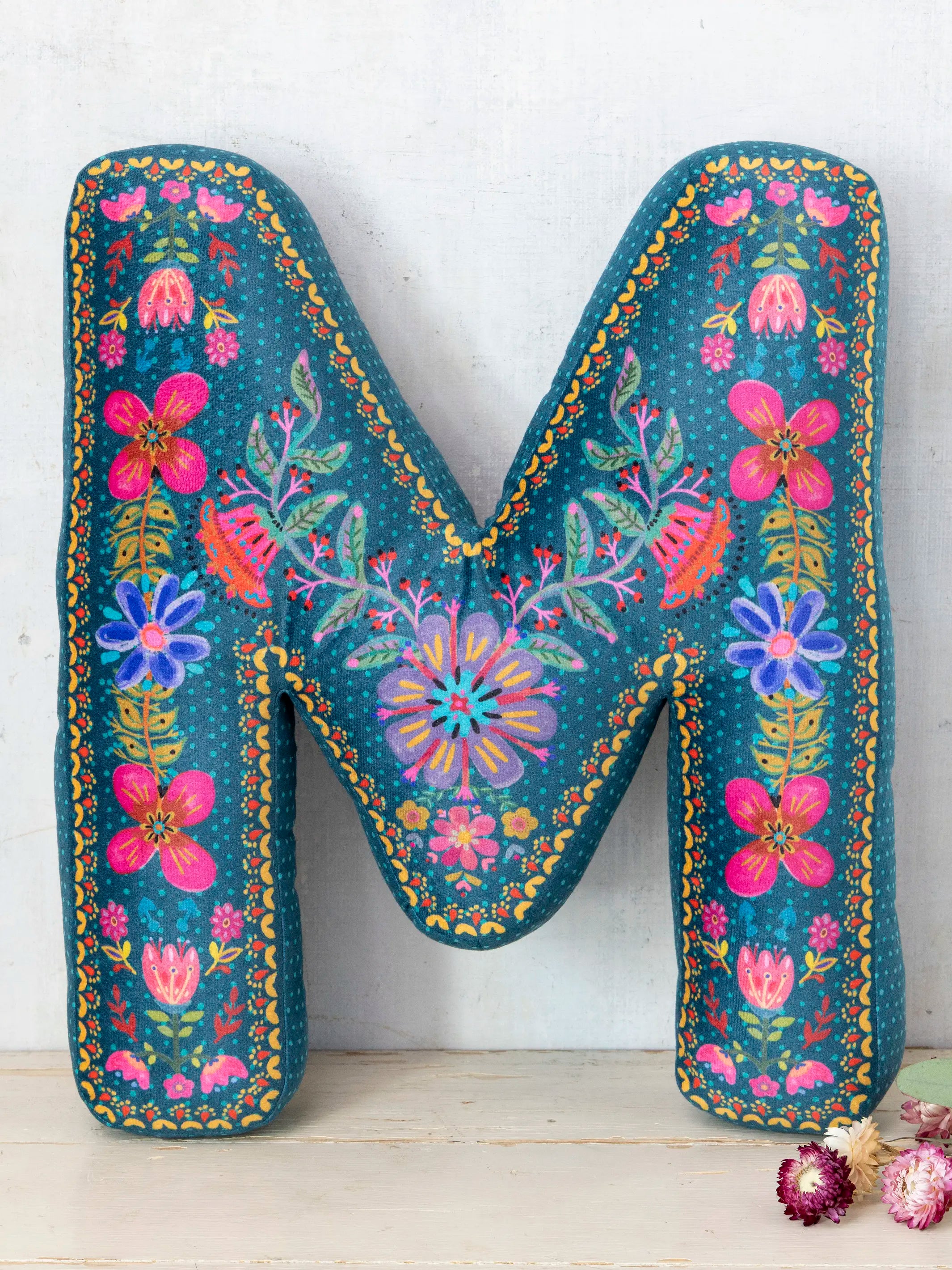 Velvet Initial Pillow - M