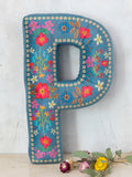 Velvet Initial Pillow - P