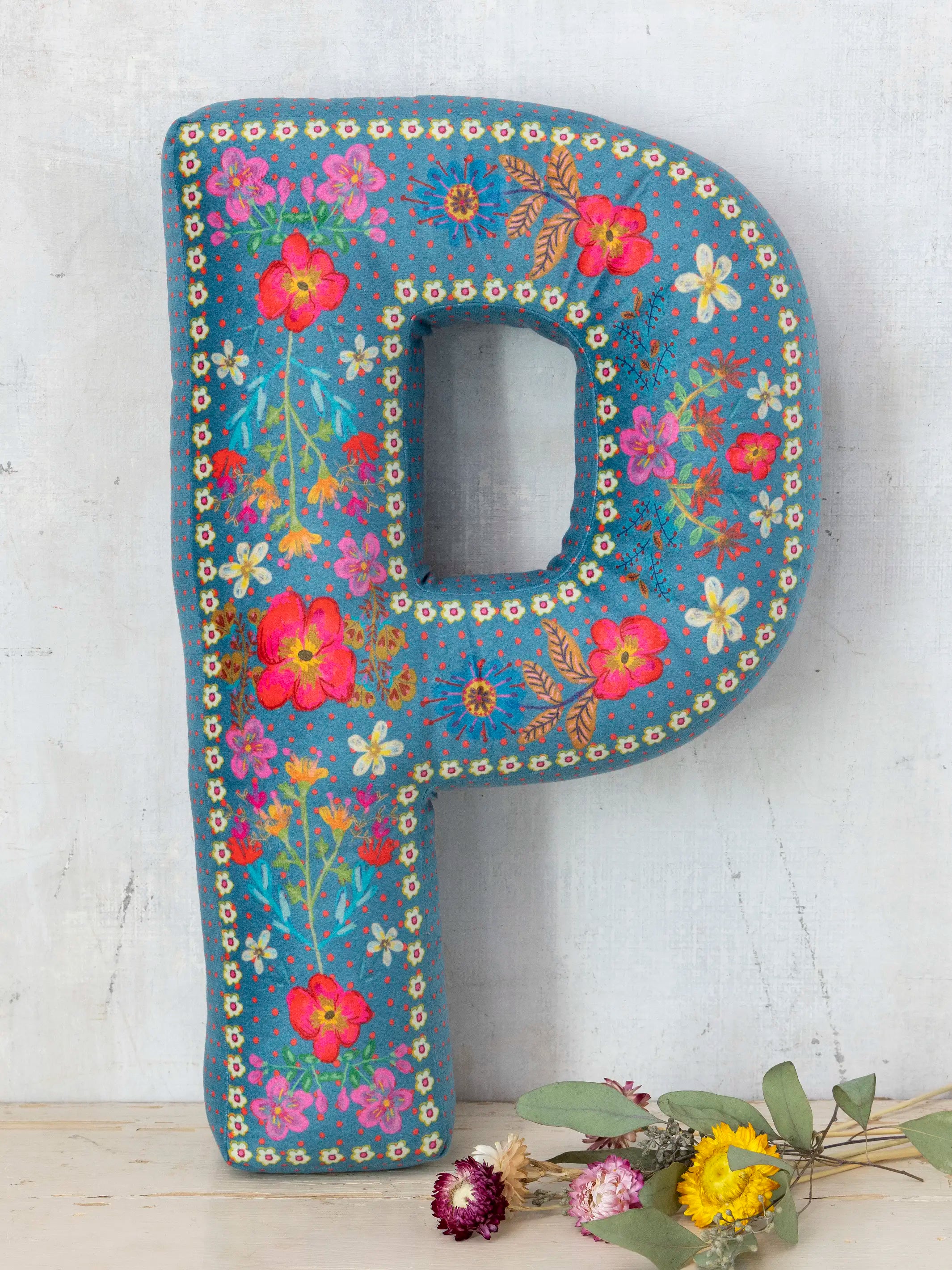 Velvet Initial Pillow - P