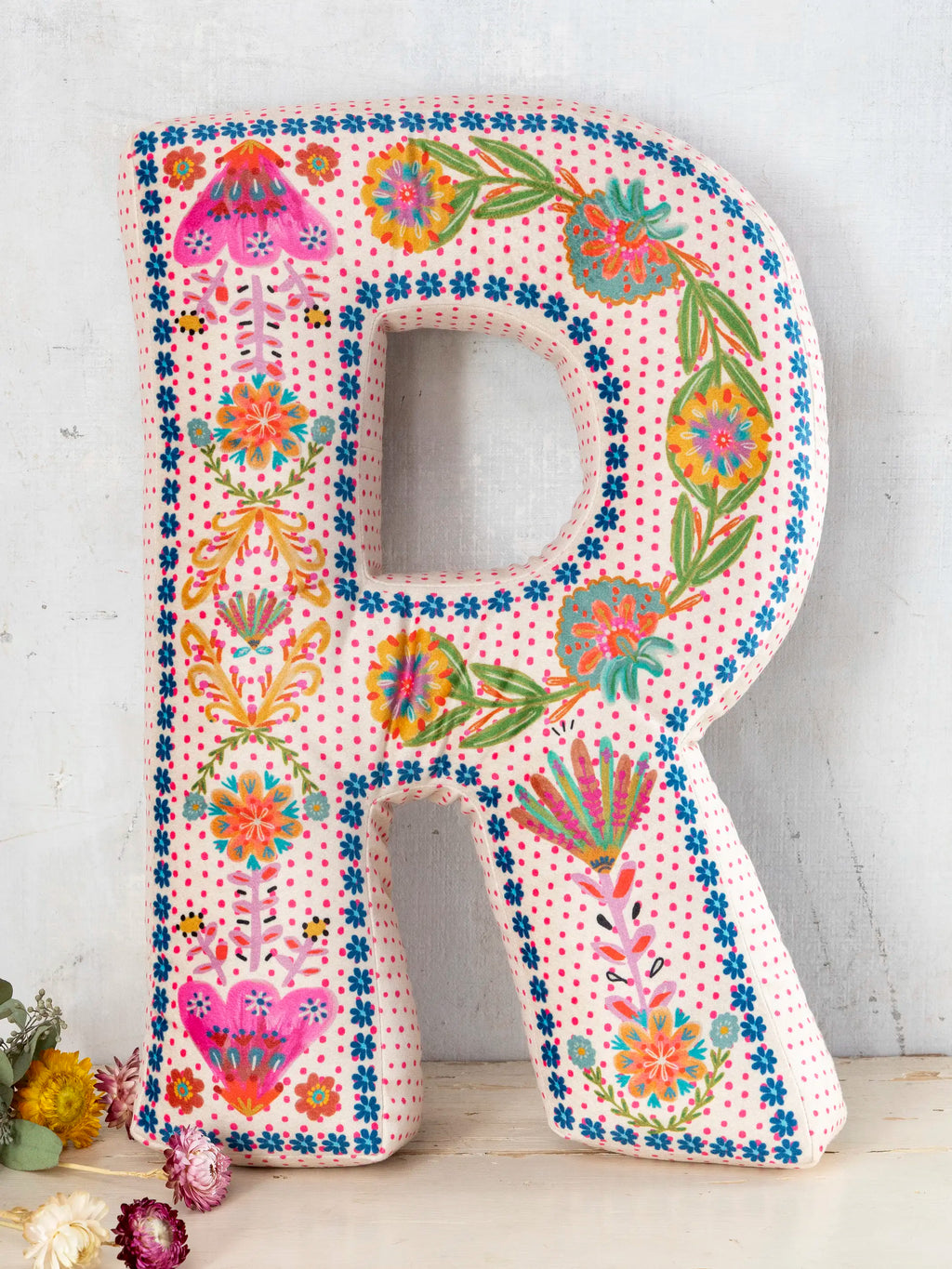 Velvet Initial Pillow - R